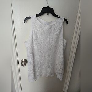 J. Jill White Lace Tank Top